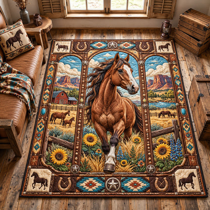 Country Ranch Horse Area Rug GFTOHNL4090