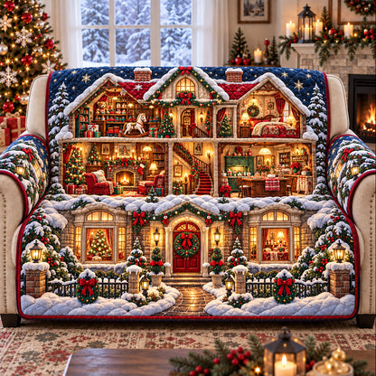 Christmas Dollhouse Village Quilted Sofa Cover GFTOHNL4128