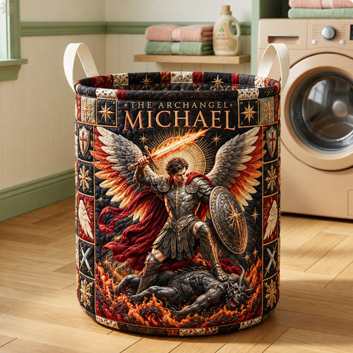 Saint Michael Sword Of Light Quilted Laundry Basket GFTOHNL4172