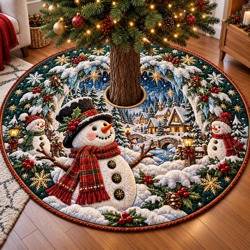 Snowman Winter Wonderland Quilted Tree Skirt GFTOHNL4227