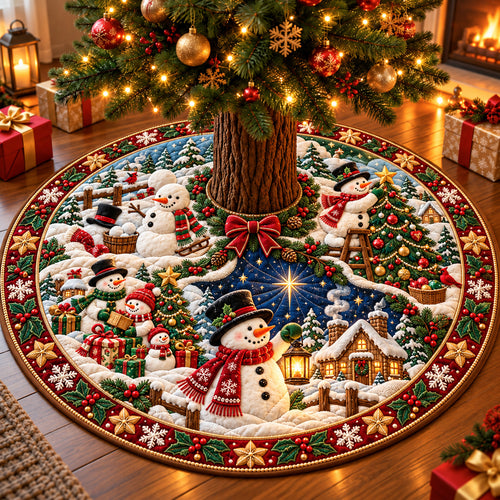 Snowman Christmas Magic Quilted Tree Skirt GFTOHNL4228