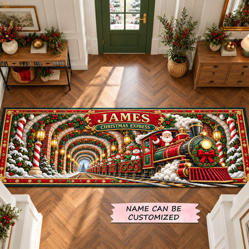 Santa Christmas Express Runner Rug QTCUZ GFTOHNL4259
