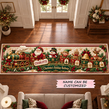 Christmas Holiday Railway Runner Rug QTCUZ GFTOHNL4260