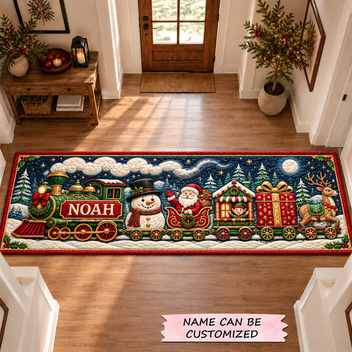 Santa Winter Express Runner Rug QTCUZ GFTOHNL4261