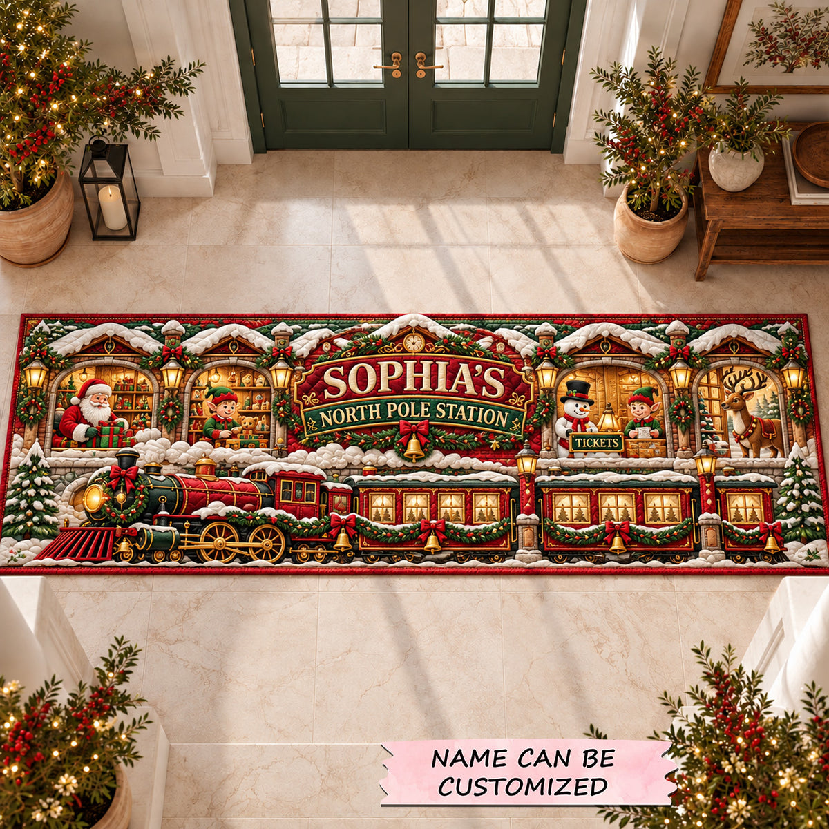 North Pole Christmas Station Runner Rug QTCUZ GFTOHNL4262