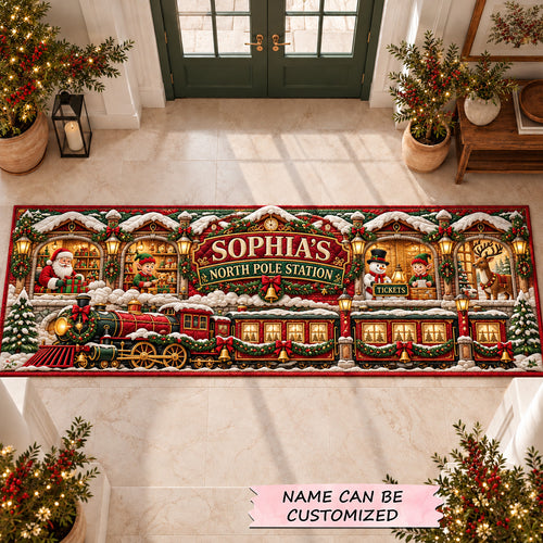 North Pole Christmas Station Runner Rug QTCUZ GFTOHNL4262