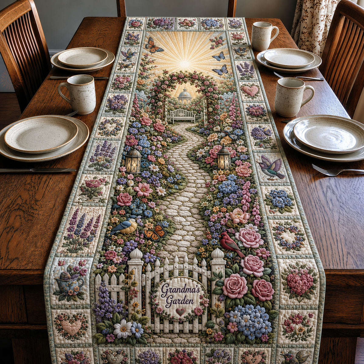 Grandmas Garden Path Quilted Table Runner GFTOHNL430