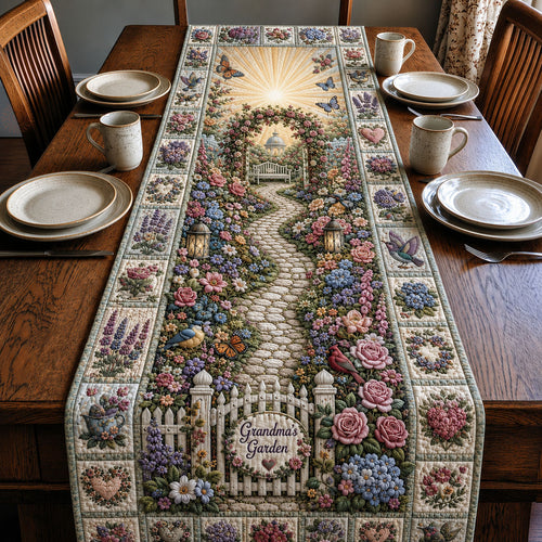 Grandmas Garden Path Quilted Table Runner GFTOHNL430