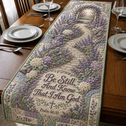 Lavender Faith Garden Quilted Table Runner GFTOHNL431