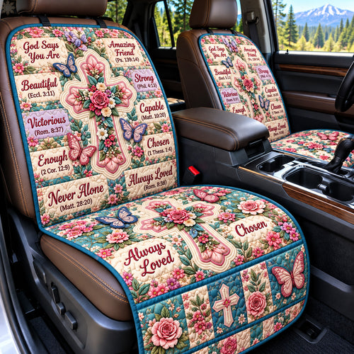 God Says You Are Loved Quilted Car Seat Protector GFTOHNL4352