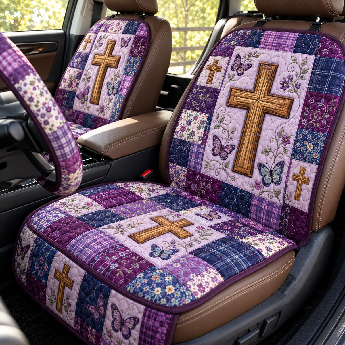 Faith And Butterflies Quilted Car Seat Protector GFTOHNL4354