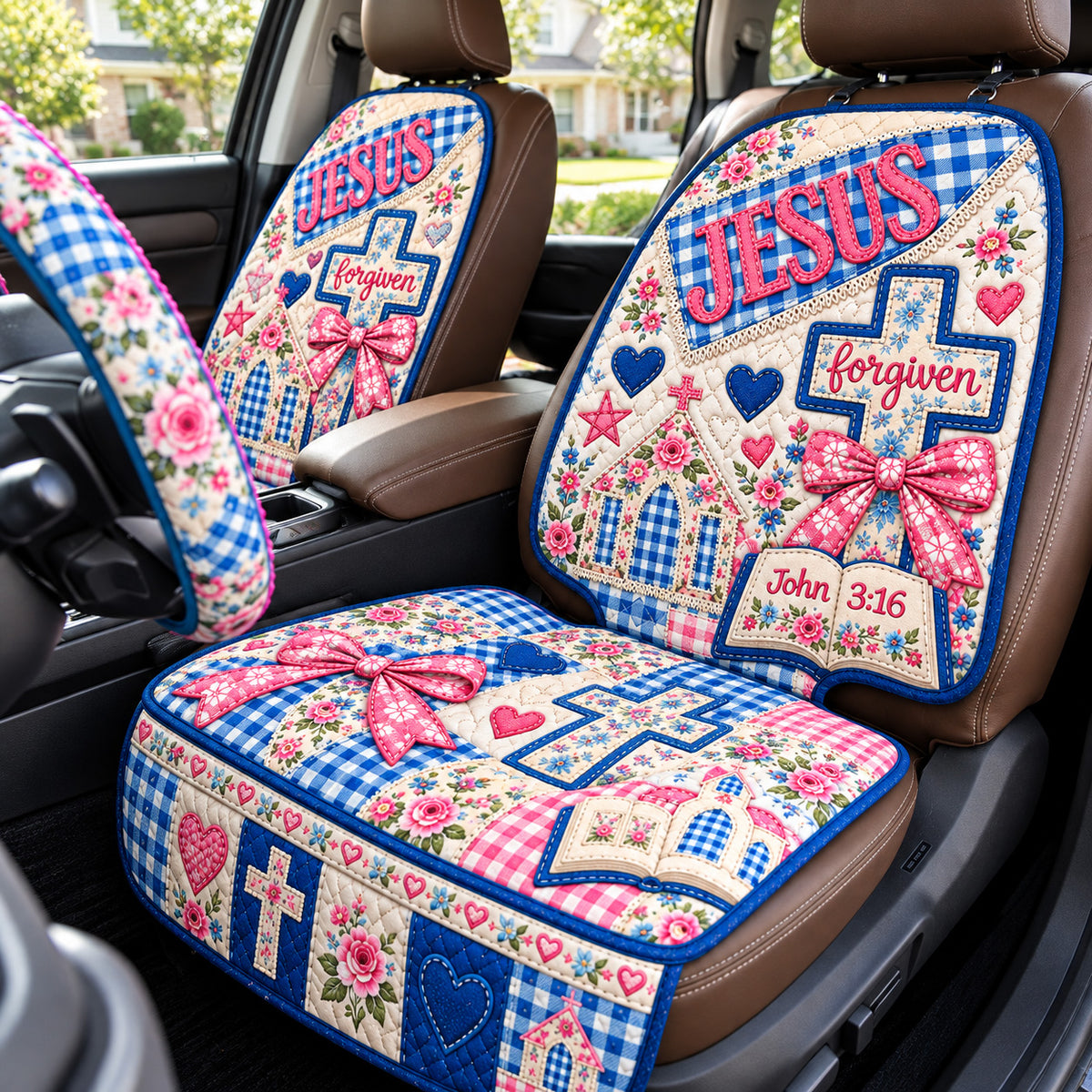 Jesus Forgiven Quilted Car Seat Protector GFTOHNL4356