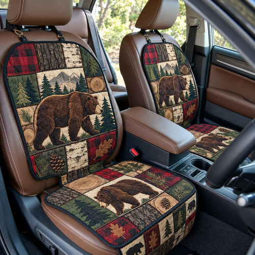 Rustic Bear Forest Quilted Car Seat Protector GFTOHNL4358