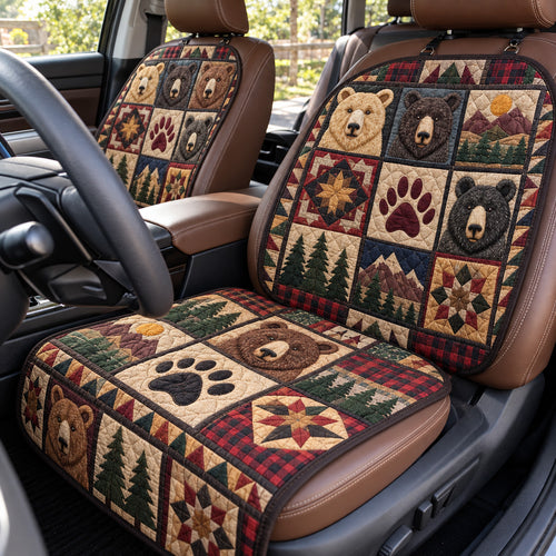 Bear Country Patchwork Quilted Car Seat Protector GFTOHNL4361