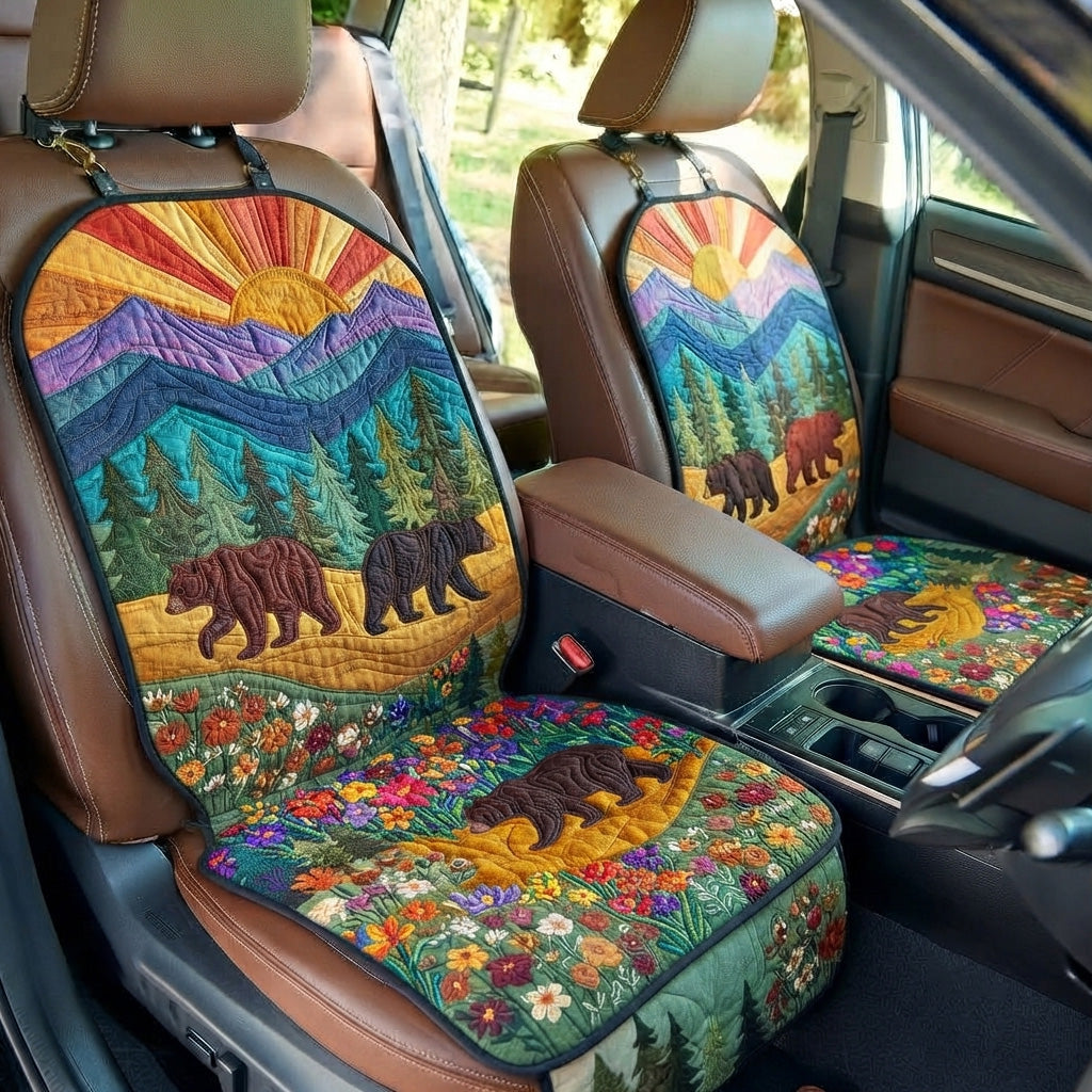 Mountain Bear Meadow Quilted Car Seat Protector GFTOHNL4362