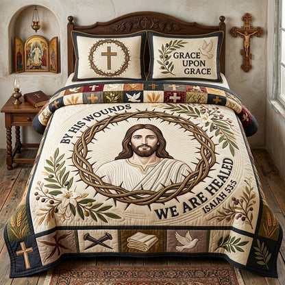By His Wounds 3-Piece Quilted Bedding Set GFTOHNL4366