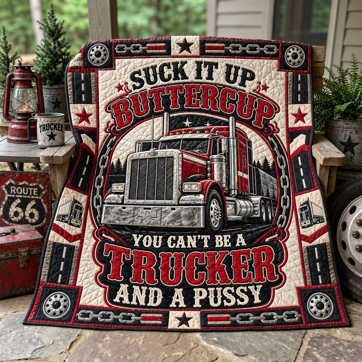 Tough Trucker Quilted Blanket GFTOHNL4390