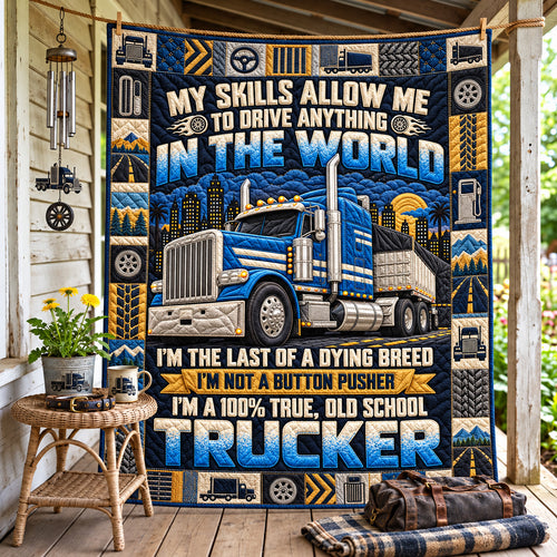 Old School Trucker Pride Quilted Blanket GFTOHNL4393