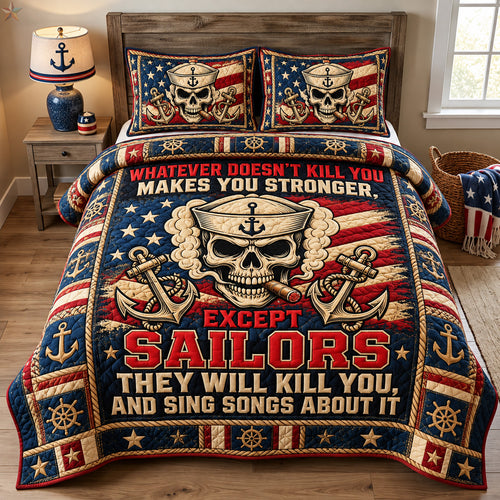 Sailor Stronger 3-Piece Quilted Bedding Set GFTOHNL4396