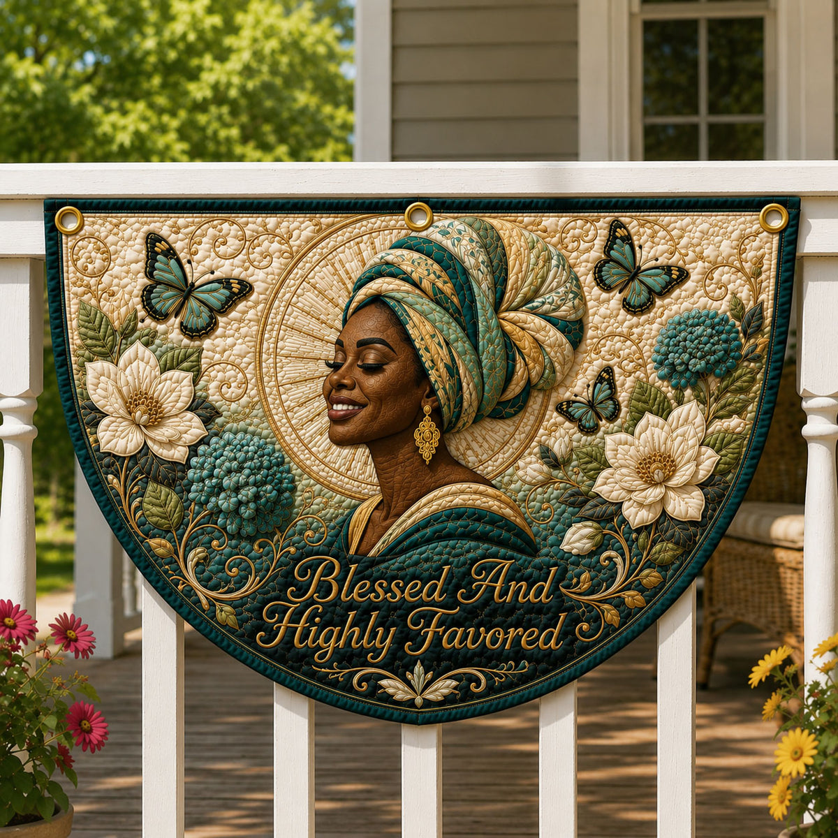 Blessed and Highly Favored Christian Fan Flag GFTOHNL440