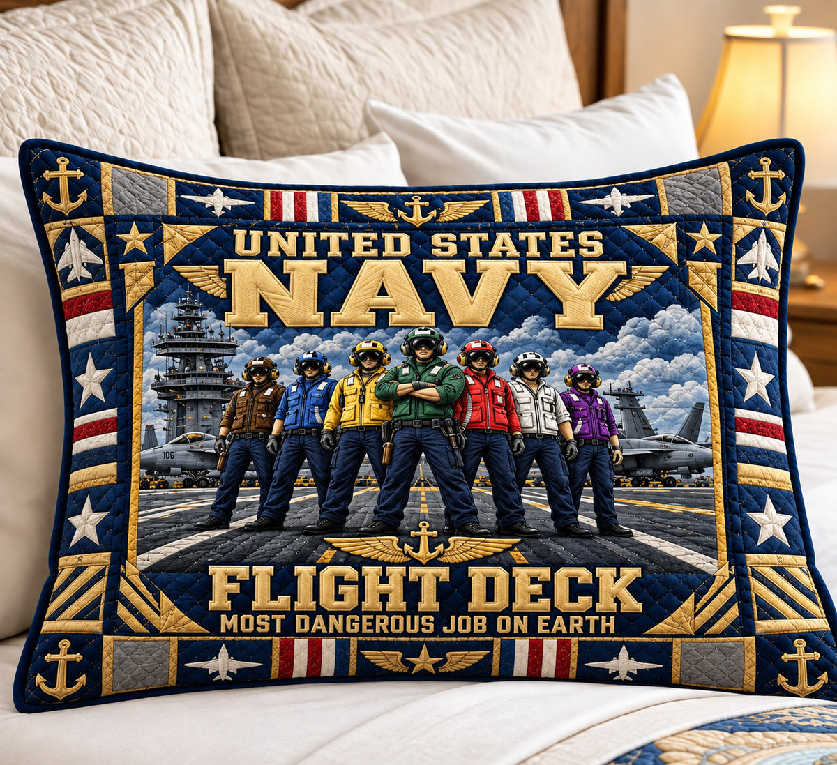 Navy Flight Deck Crew Bedding Pillow Case GFTOHNL4401 C1