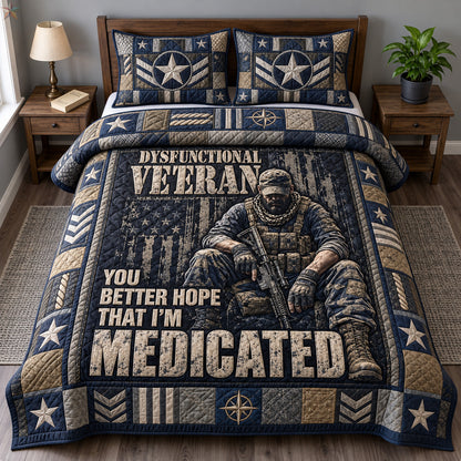 Veteran Humor 3-Piece Quilted Bedding Set GFTOHNL4402