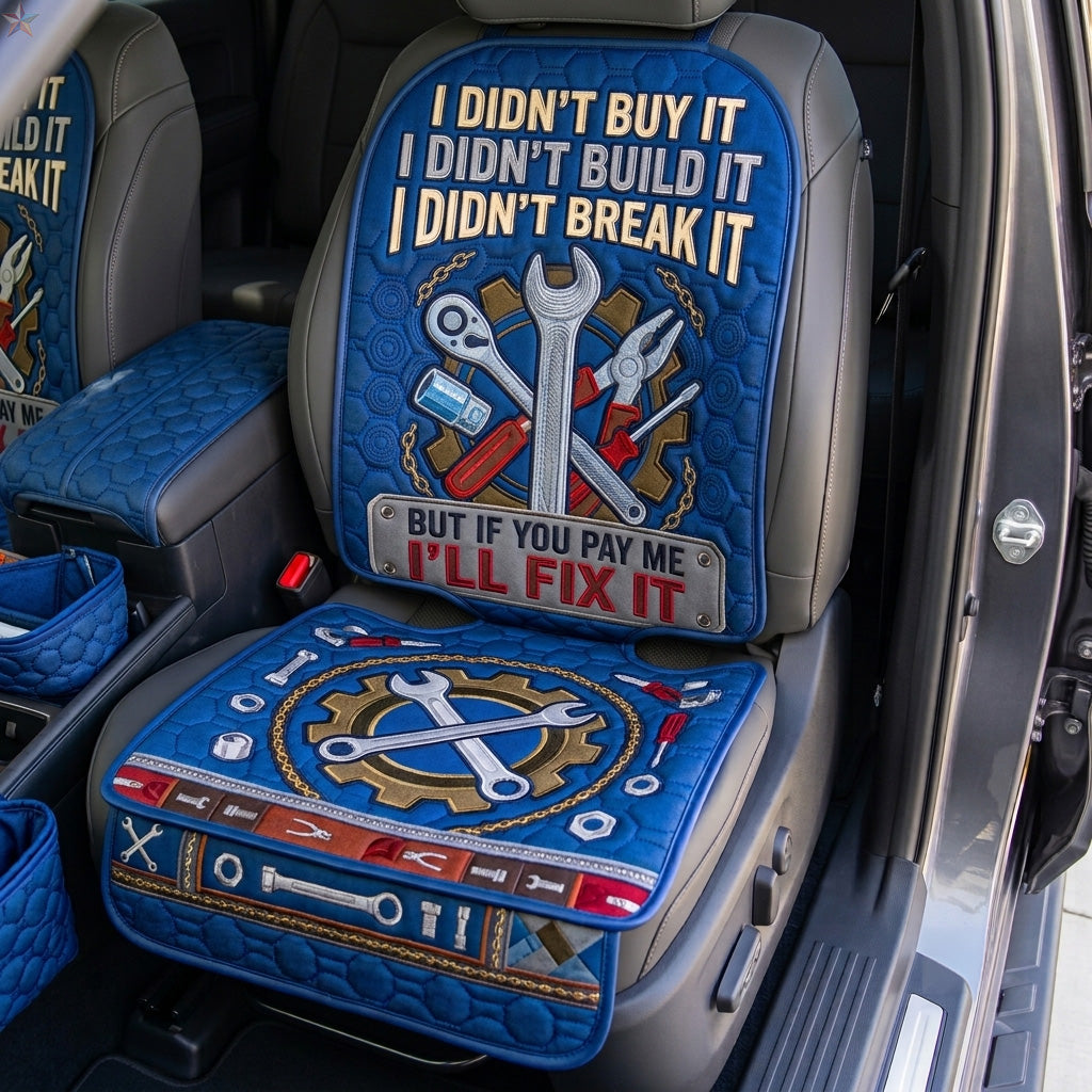 Old School Mechanic Quilted Car Seat Protector GFTOHNL4403