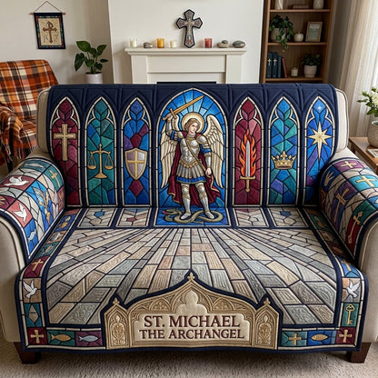 Saint Michael Sacred Guardian Quilted Sofa Cover GFTOHNL4411