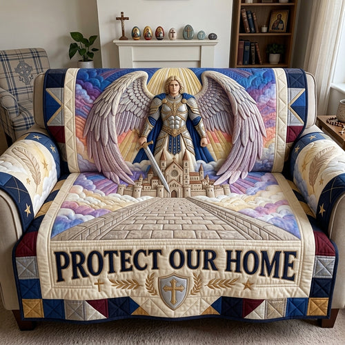 Saint Michael Protect Our Home Quilted Sofa Cover GFTOHNL4413