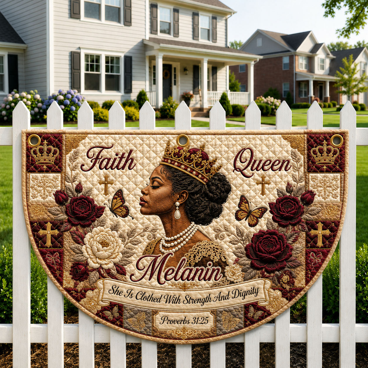 Faith Queen Melanin Christian Fan Flag GFTOHNL442