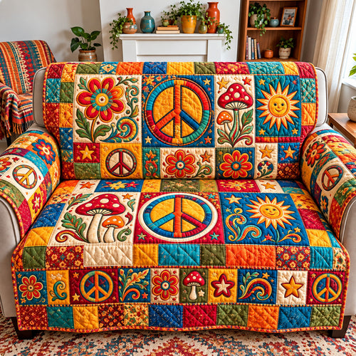 Retro Peace Garden Quilted Sofa Cover GFTOHNL4452