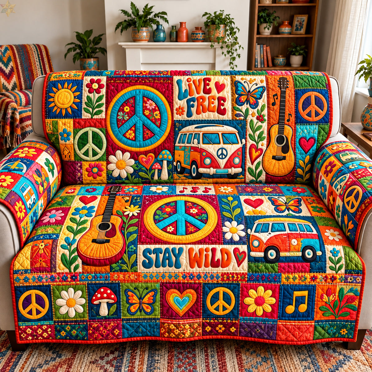 Live Free Stay Wild Quilted Sofa Cover GFTOHNL4456