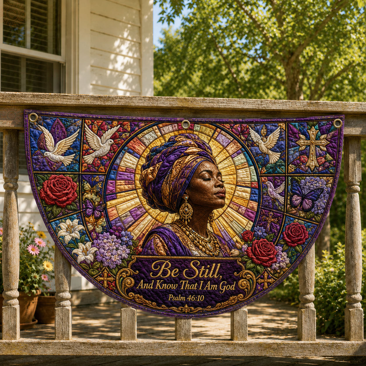 Be Still Royal Faith Christian Fan Flag GFTOHNL446