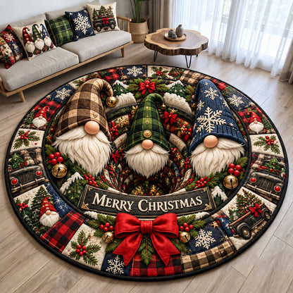 Christmas Gnome Wonderland Quilted Round Mat GFTOHNL4465