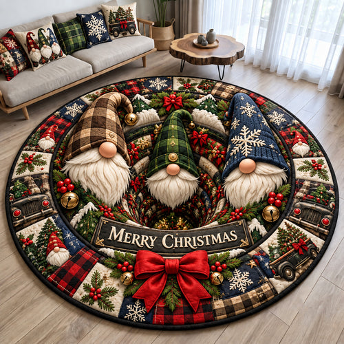Christmas Gnome Wonderland Quilted Round Mat GFTOHNL4465