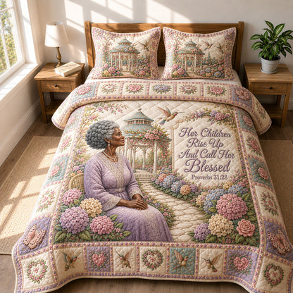 Blessed Generations Garden 3-Piece Quilted Bedding Set GFTOHNL448