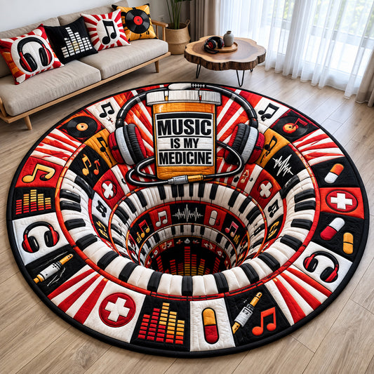 Music Is My Medicine Quilted Round Mat GFTOHNL4492