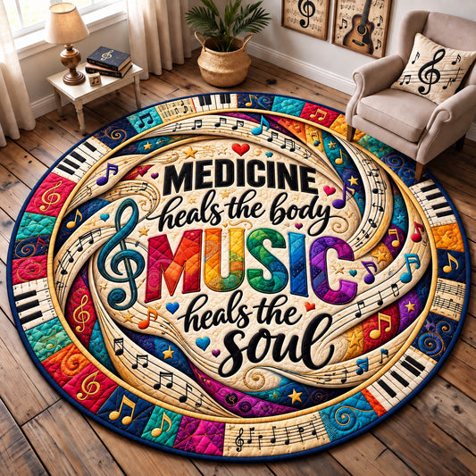 Music Heals The Soul Quilted Round Mat GFTOHNL4497