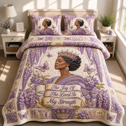 Joy Of the Lord Wisteria 3-Piece Quilted Bedding Set GFTOHNL453