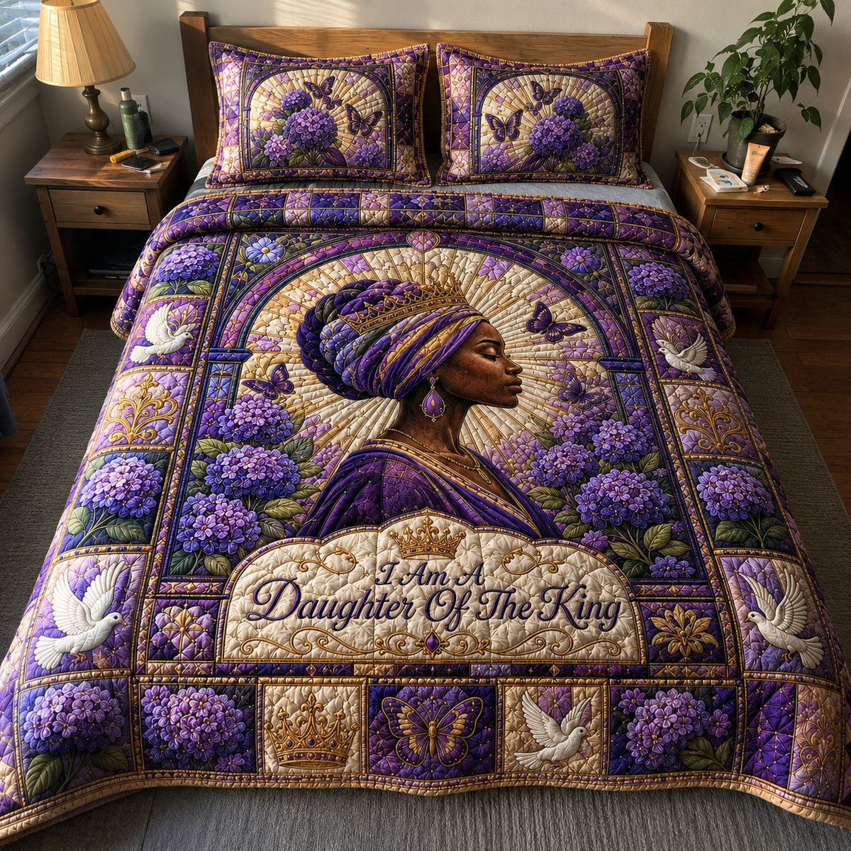 Daughter Of the King Majesty 3-Piece Quilted Bedding Set GFTOHNL454