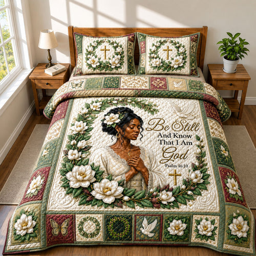 Be Still Magnolia Faith 3-Piece Quilted Bedding Set GFTOHNL455