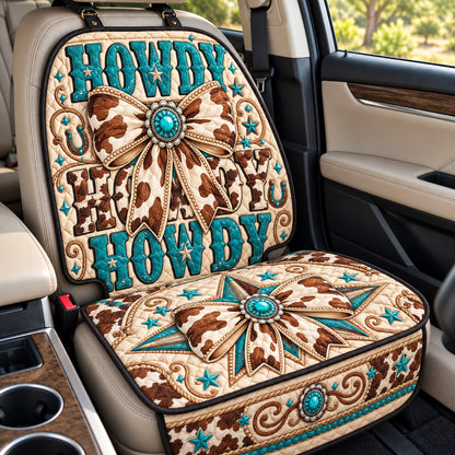Howdy Cowgirl Bow Quilted Car Seat Protector GFTOHNL4550