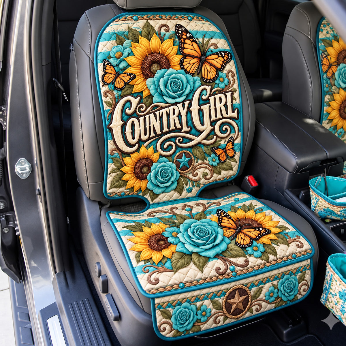 Country Girl Sunflowers Quilted Car Seat Protector GFTOHNL4552