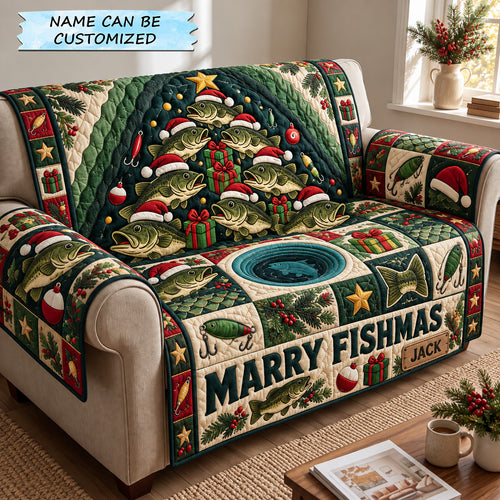 Christmas Bass Tree Quilted Sofa Cover QTCUZ GFTOHNL4556