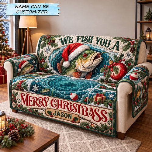 Christmas Bass Wish Quilted Sofa Cover QTCUZ GFTOHNL4559