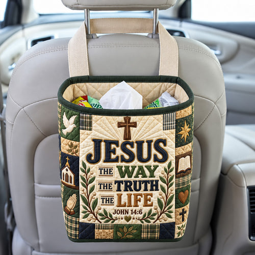 Jesus The Way The Truth The Life Quilted Car Basket GFTOHNL4561