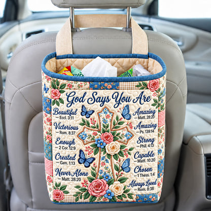 God Says You Are Amazing Quilted Car Basket GFTOHNL4564