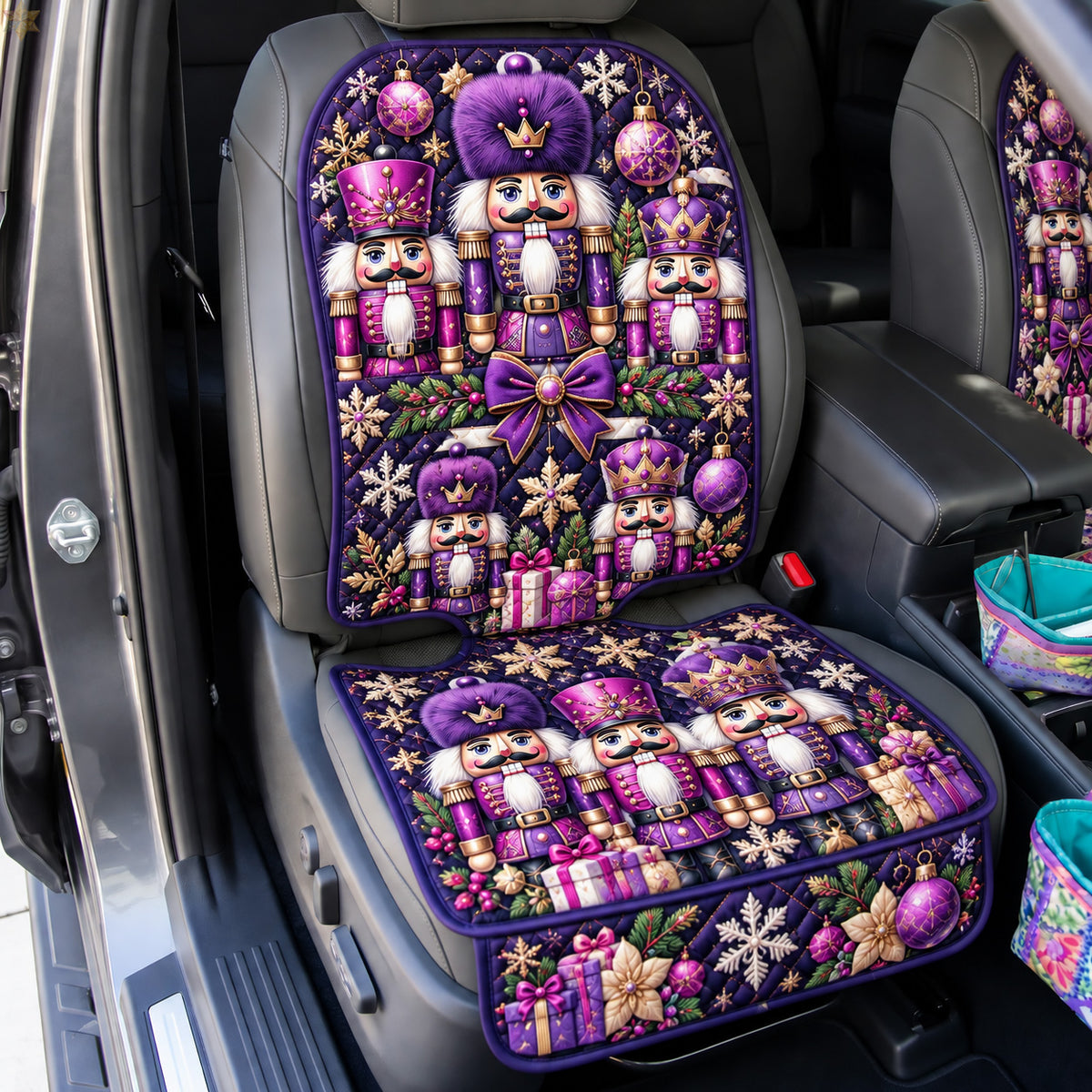 Purple Nutcracker Christmas Quilted Car Seat Protector GFTOHNL4594