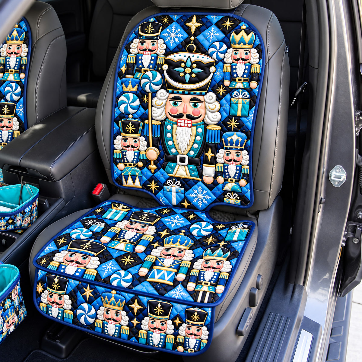 Blue Nutcracker Wonderland Quilted Car Seat Protector GFTOHNL4598