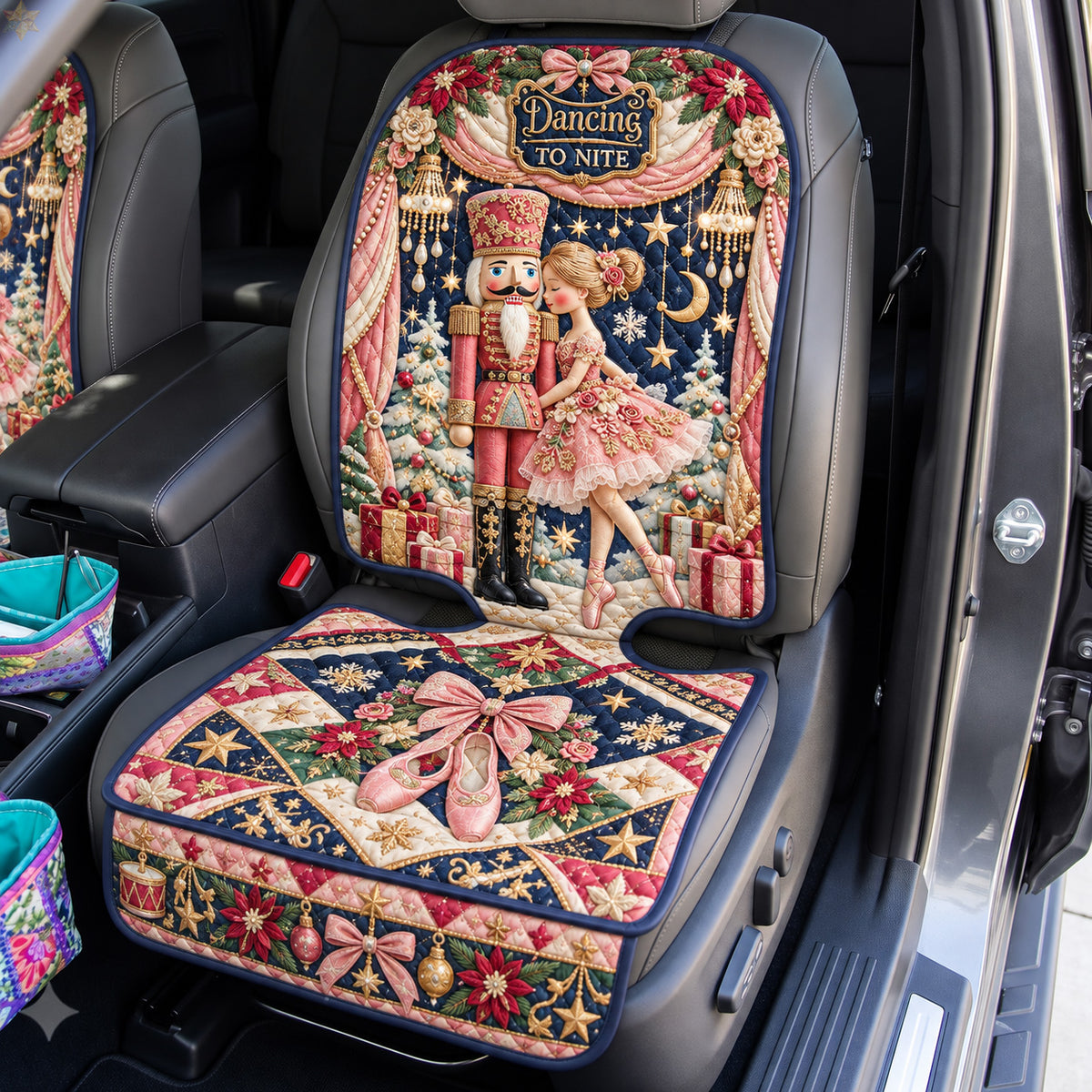 Nutcracker Ballerina Christmas Quilted Car Seat Protector GFTOHNL4600